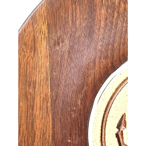 VintagePigeon Forge Pottery Wood & Ceramic Wall Plaque With Wheat Motif Design - Picture 4 of 10